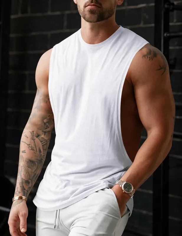Ekouaer Men Linen Sleeveless Crew Neck Tank Top made by Ekouaer