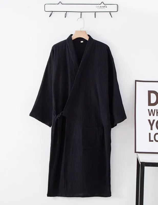 Crinkle Gauze Kimono Robe with Tie Belt made by Ekouaer