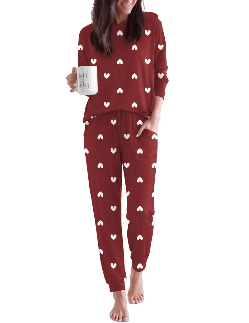 Long Sleeve Crew Neck Winter Soft Warm Pajama Set sold by Ekouaer product image thumbnail 5