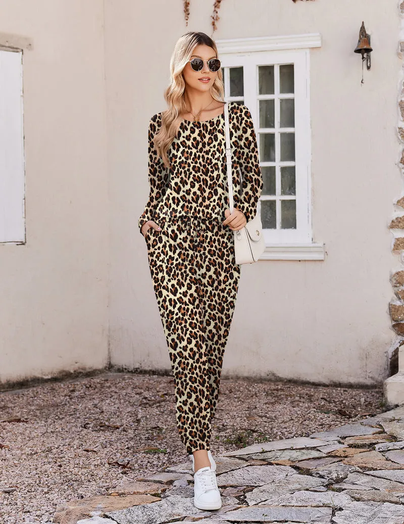 Long Sleeve Crew Neck Winter Soft Warm Pajama Set sold by Ekouaer product image thumbnail 2