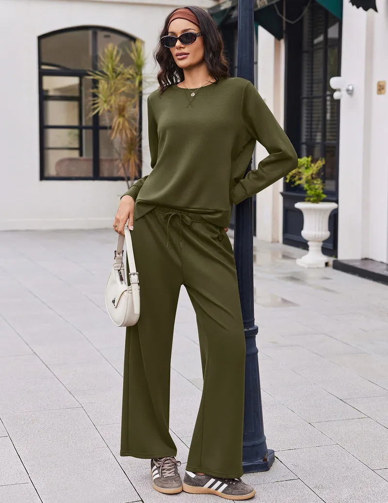 Long Sleeve Crew Neck Winter Soft Cozy Lounge Set sold by Ekouaer product image thumbnail 3