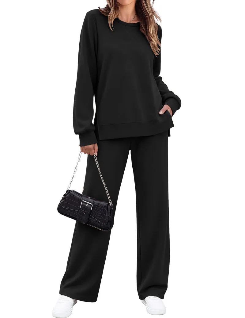 Long Sleeve Crew Neck Winter Soft Cozy Lounge Set sold by Ekouaer product image thumbnail 4