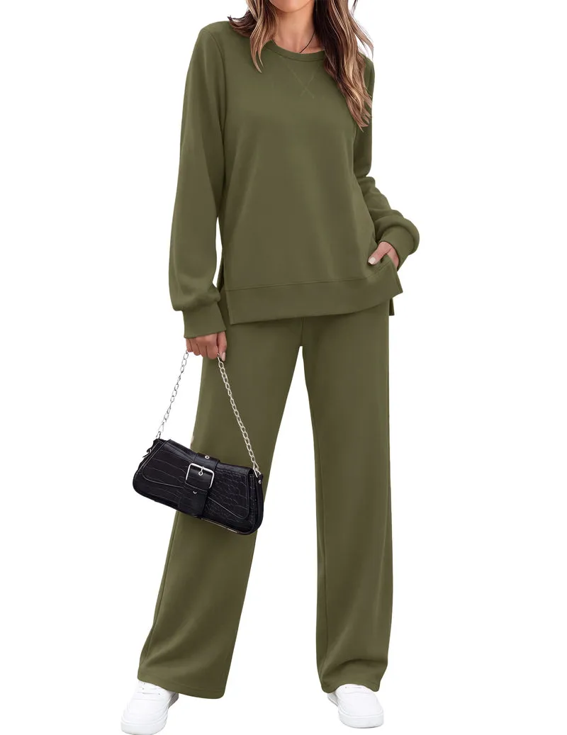 Long Sleeve Crew Neck Winter Soft Cozy Lounge Set sold by Ekouaer product image thumbnail 2