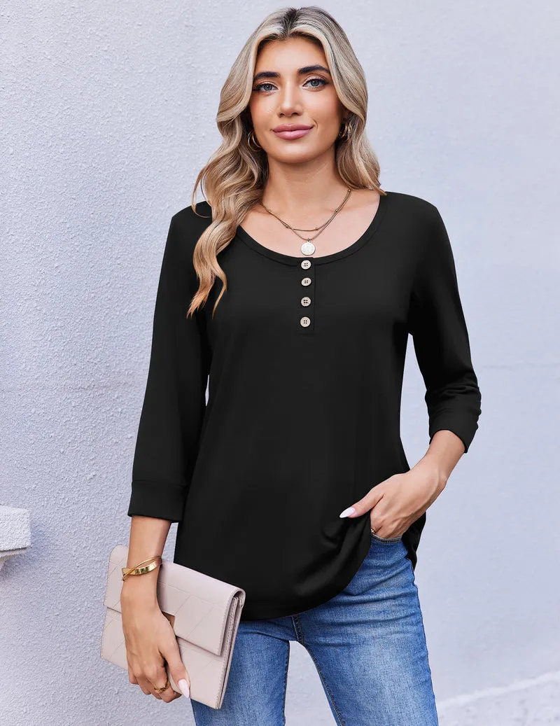 3/4 Sleeve Winter Soft Ladies Top sold by Ekouaer