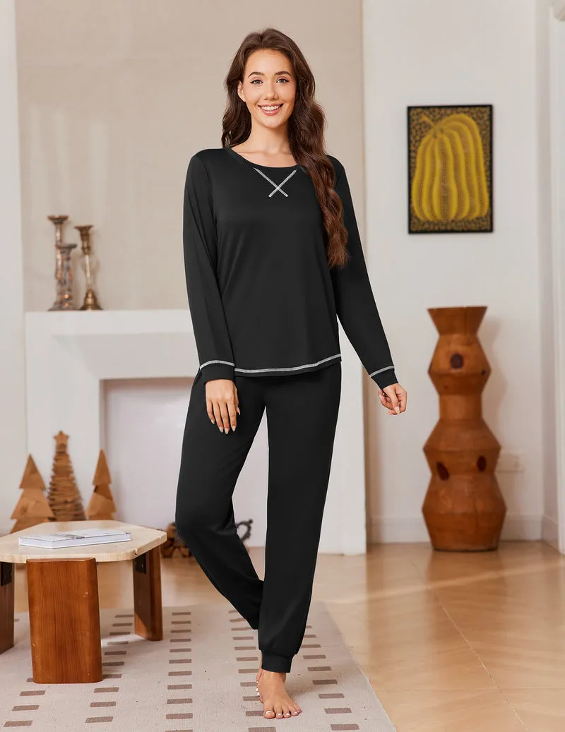 Long Sleeve Soft Warm Cozy Pajama Set sold by Ekouaer