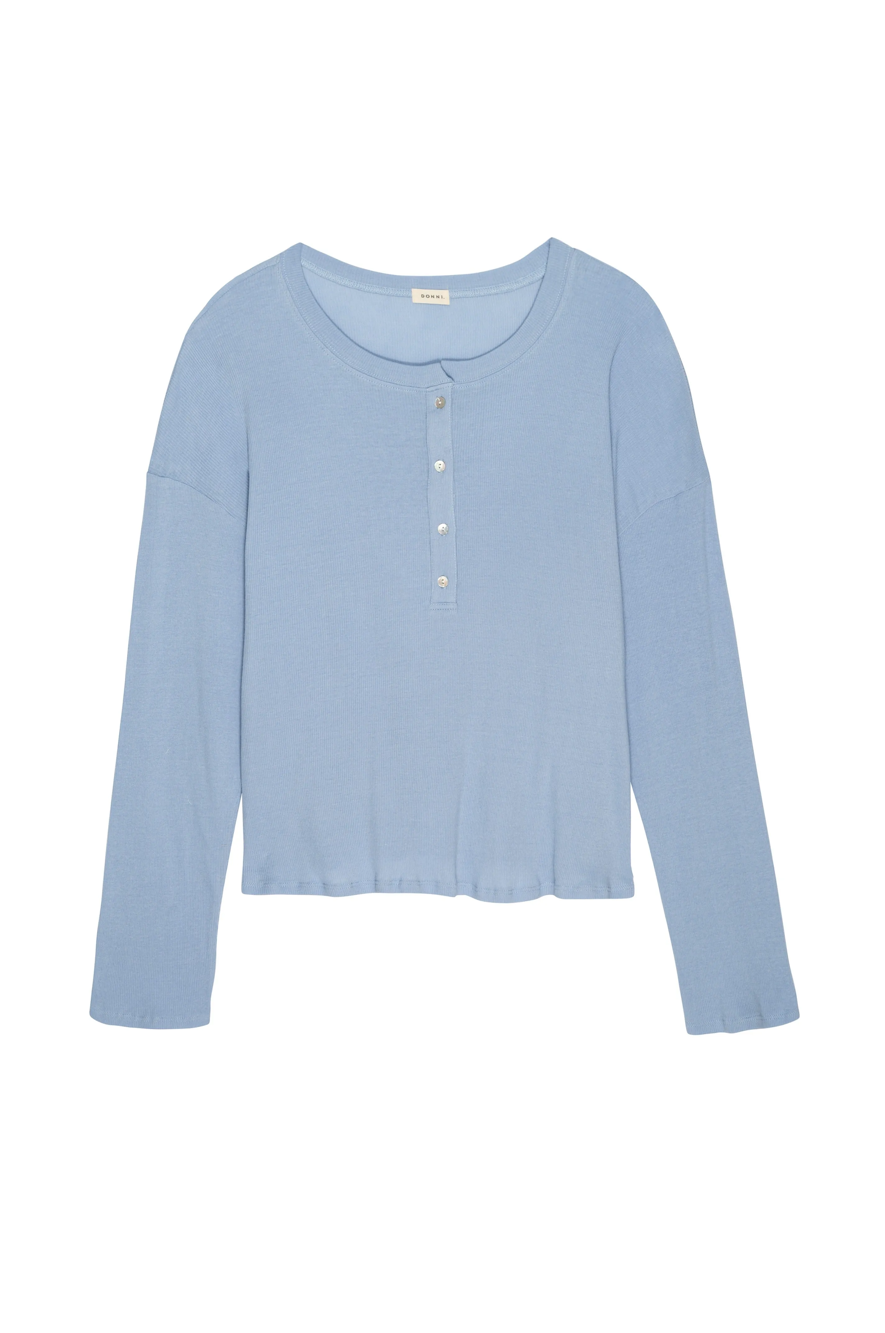 rib henley long sleeve sold by DONNI. product image thumbnail 2