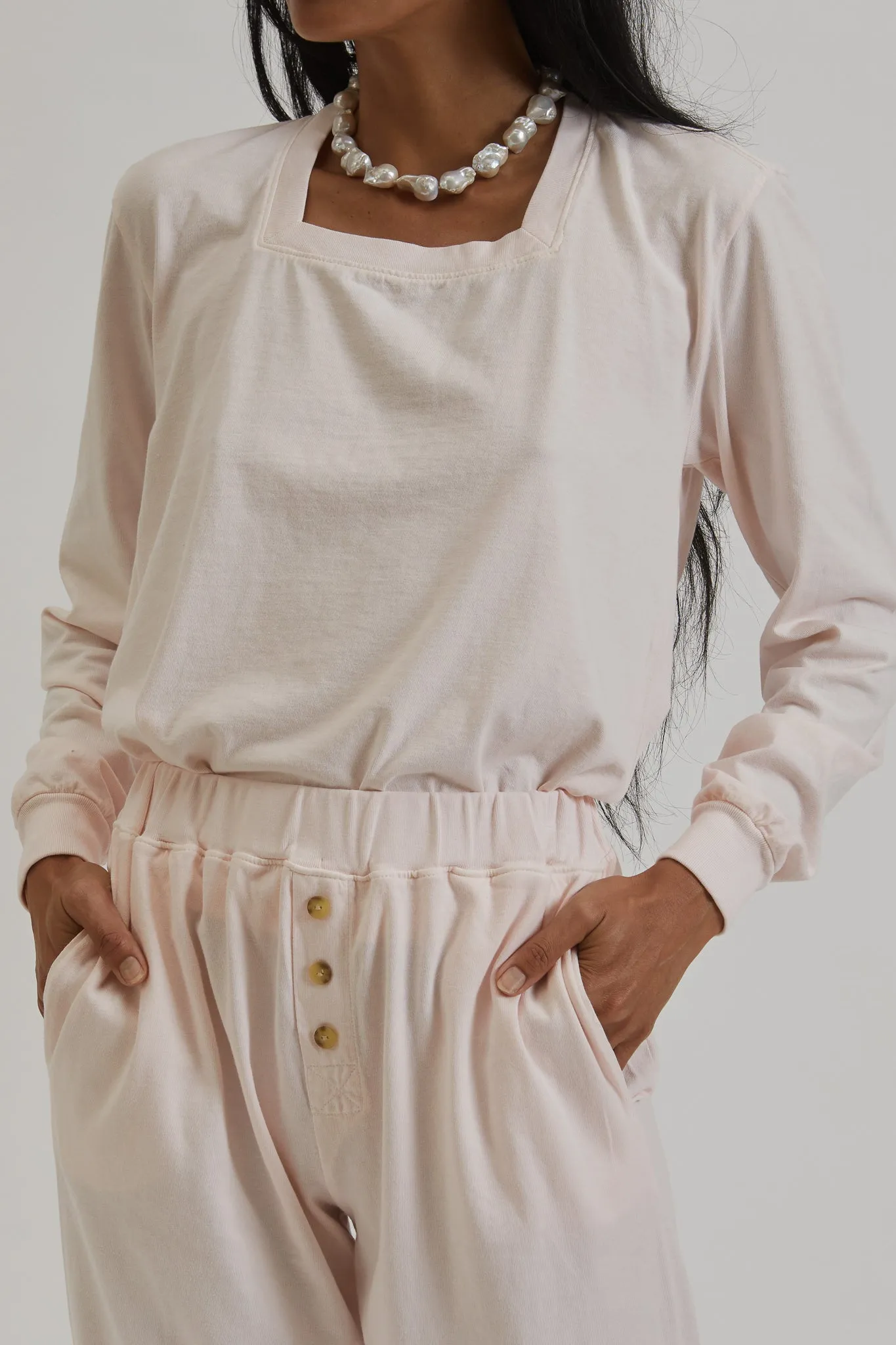 jersey square neck long sleeve sold by DONNI.