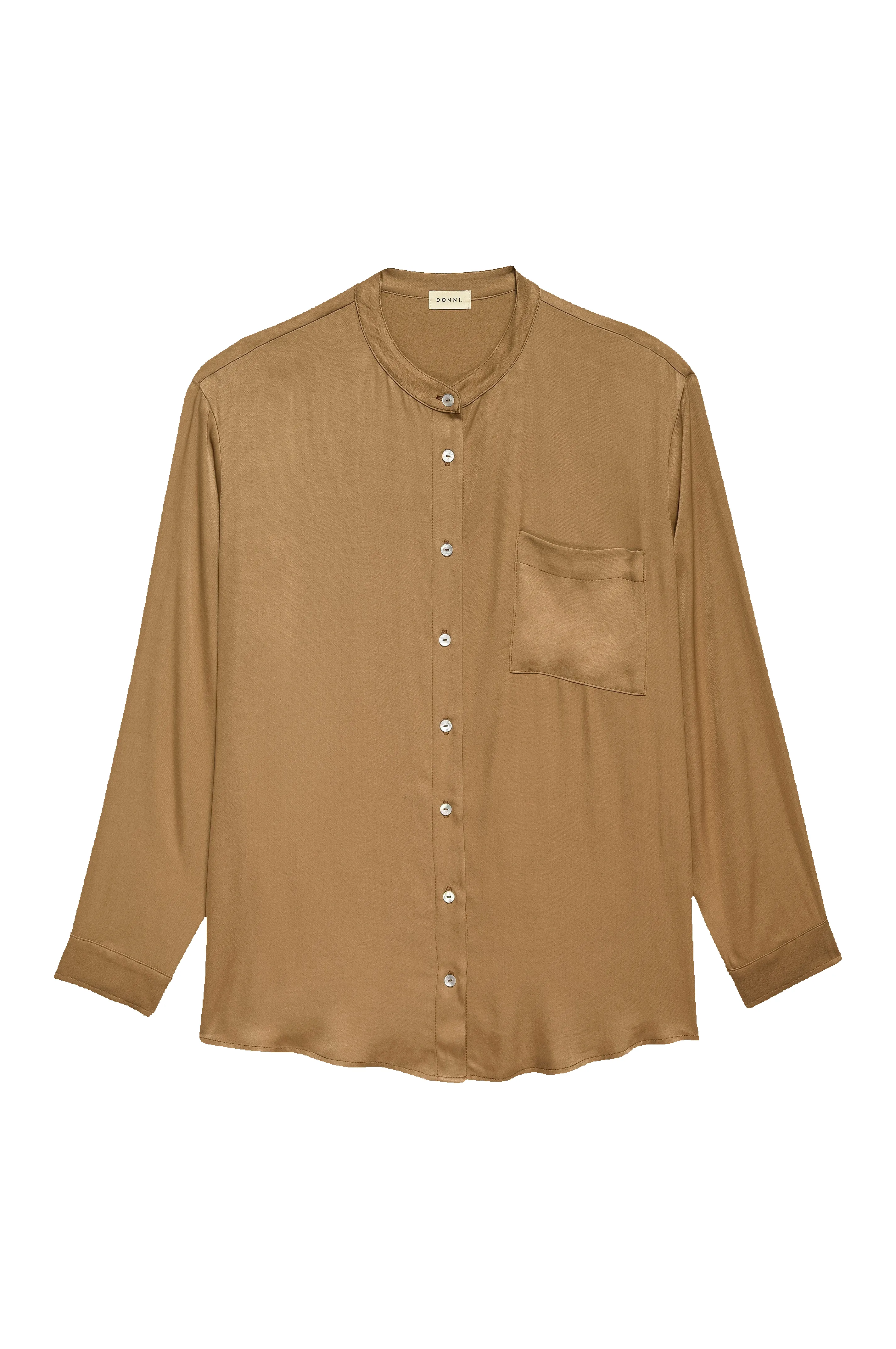 The Satiny Mandarin Shirt sold by DONNI. product image thumbnail 2