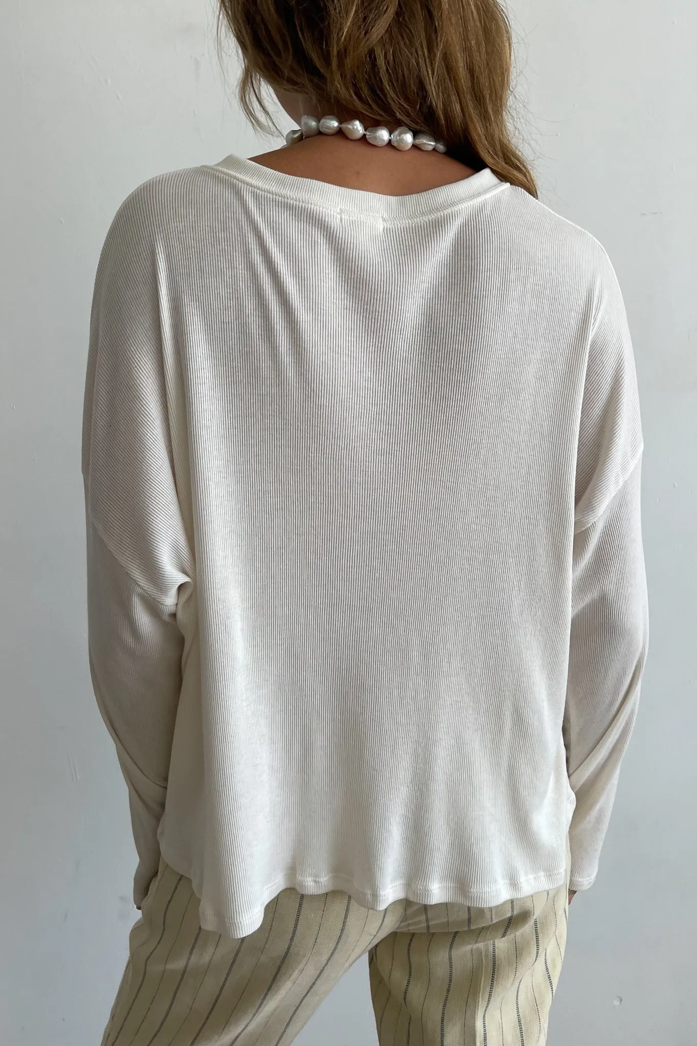 rib henley long sleeve sold by DONNI. product image thumbnail 3