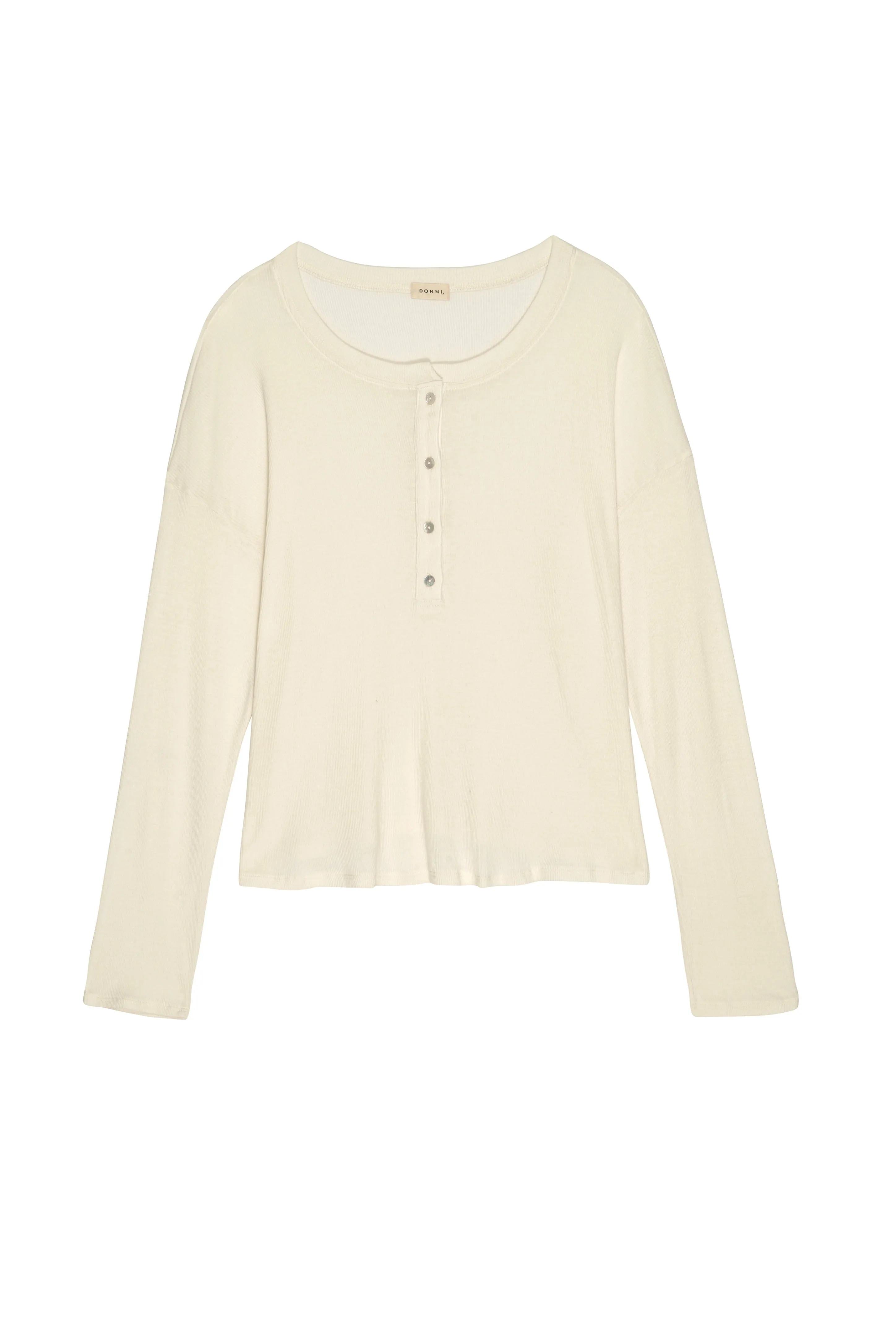 rib henley long sleeve sold by DONNI. product image thumbnail 2