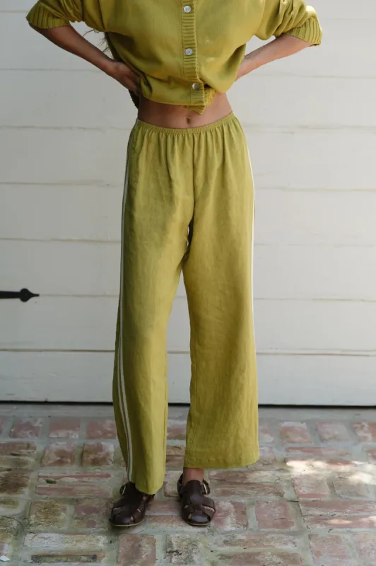 Pre-Order The Linen Crop Stripe Pant sold by DONNI.