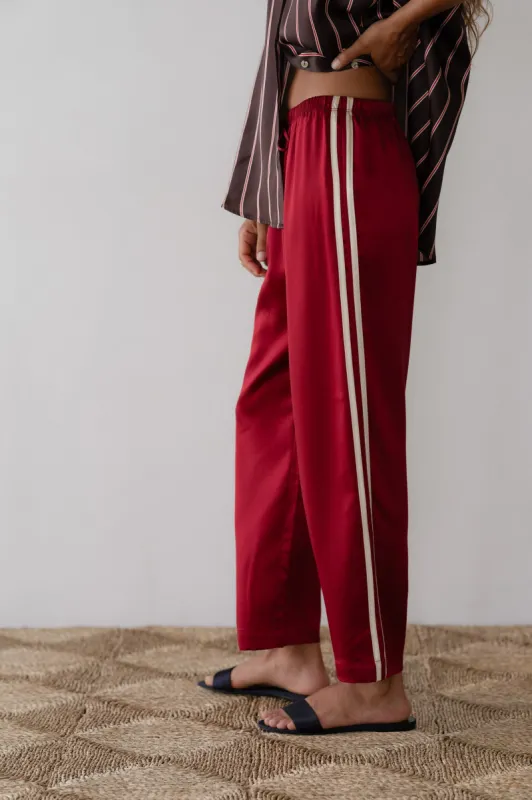 The Silk Stripe Crop Pant sold by DONNI.