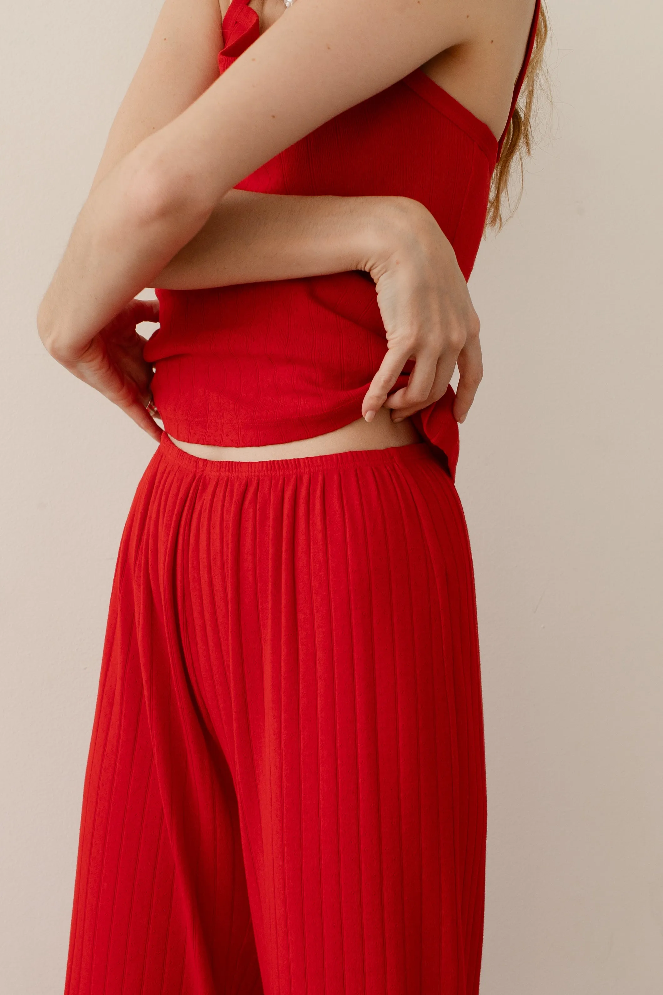 The Pointelle Simple Crop Pant sold by DONNI. product image thumbnail 2