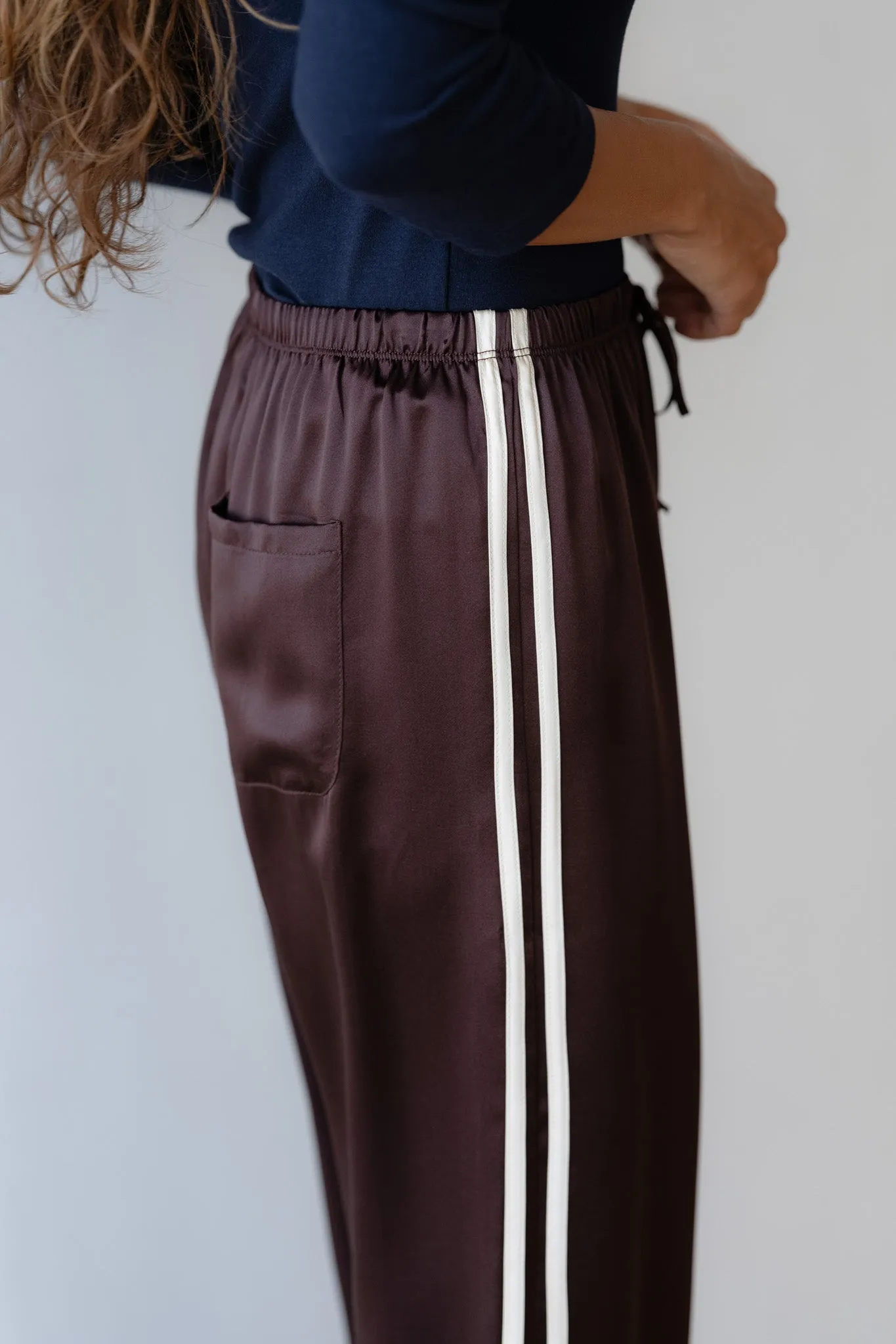 The Silk Stripe Crop Pant sold by DONNI. product image thumbnail 5
