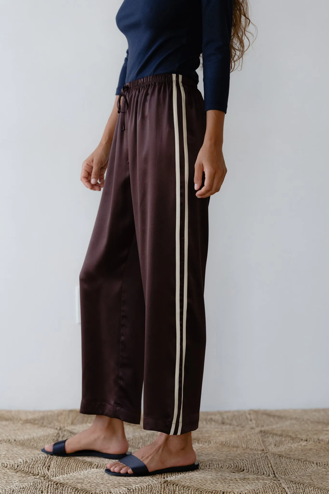 The Silk Stripe Crop Pant sold by DONNI. product image thumbnail 4