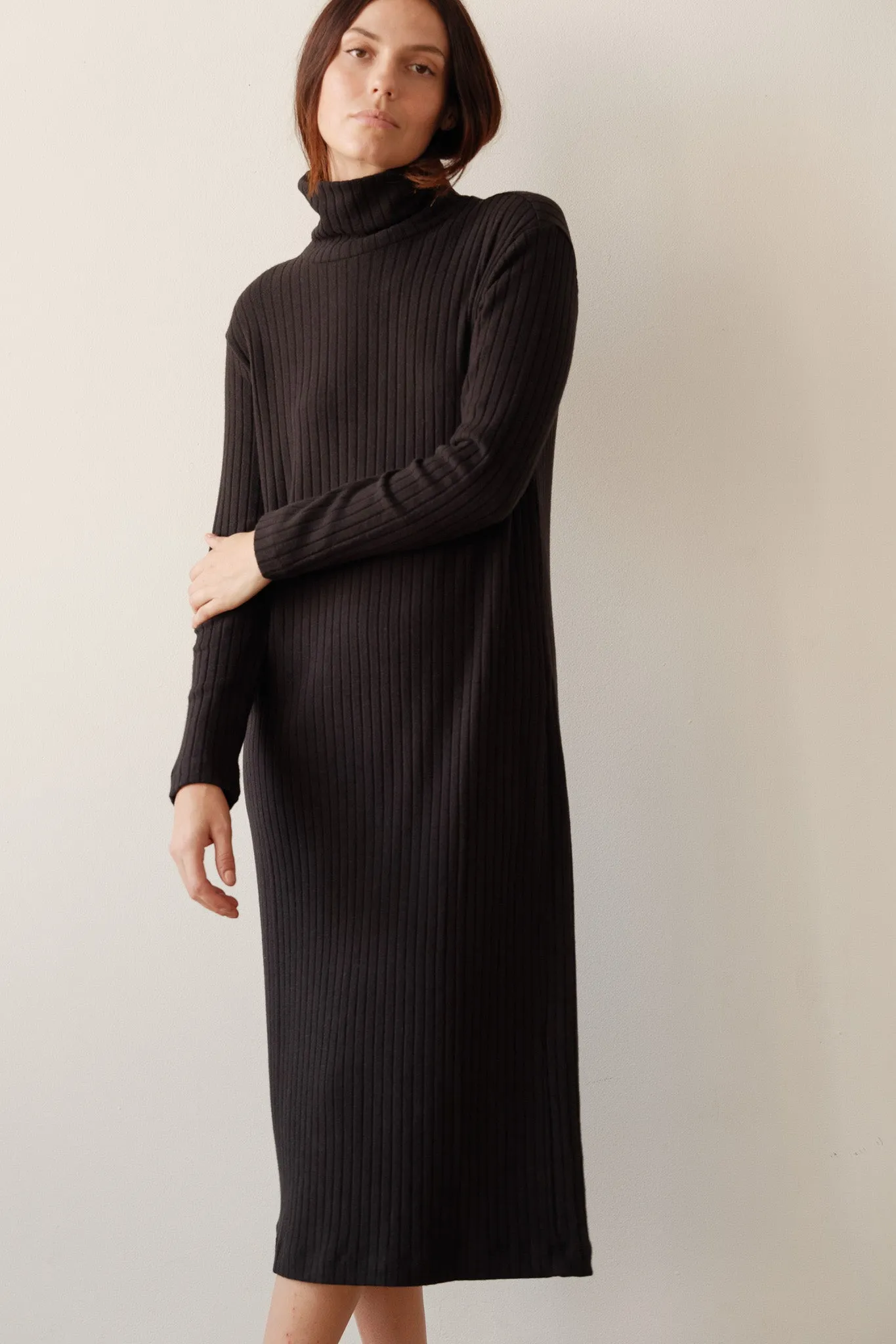 The Sweater Rib Turtleneck Dress sold by DONNI. product image thumbnail 4