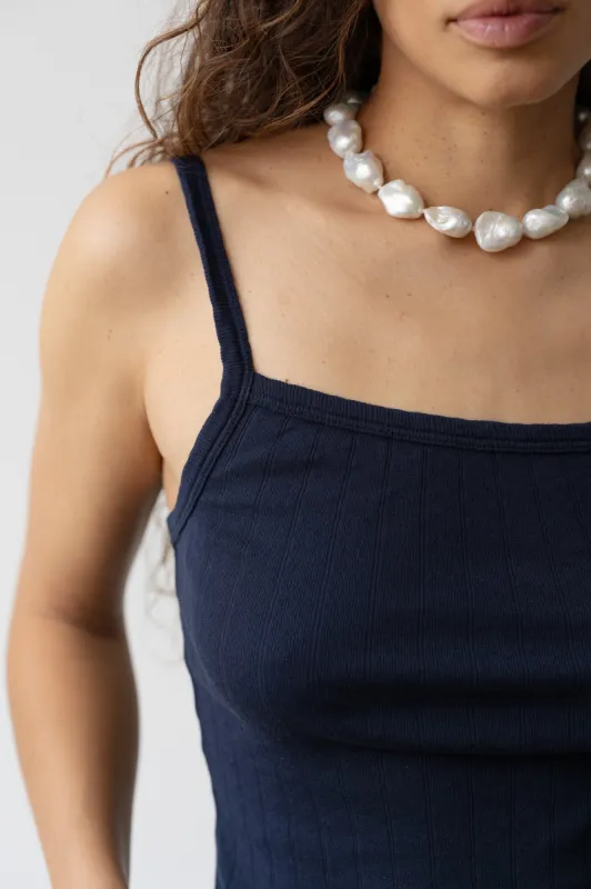 The Pointelle Square Neck Tank sold by DONNI.
