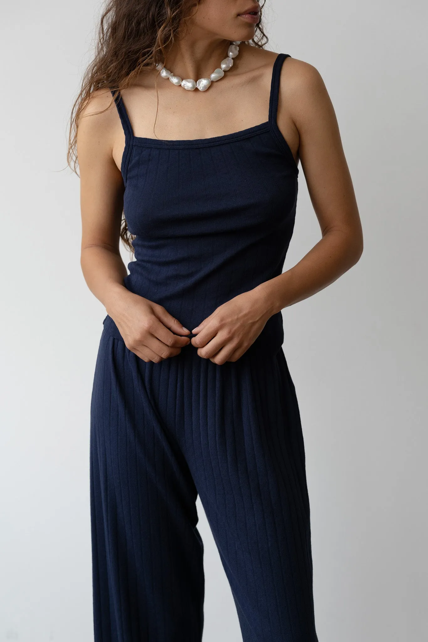 The Pointelle Square Neck Tank sold by DONNI. product image thumbnail 4