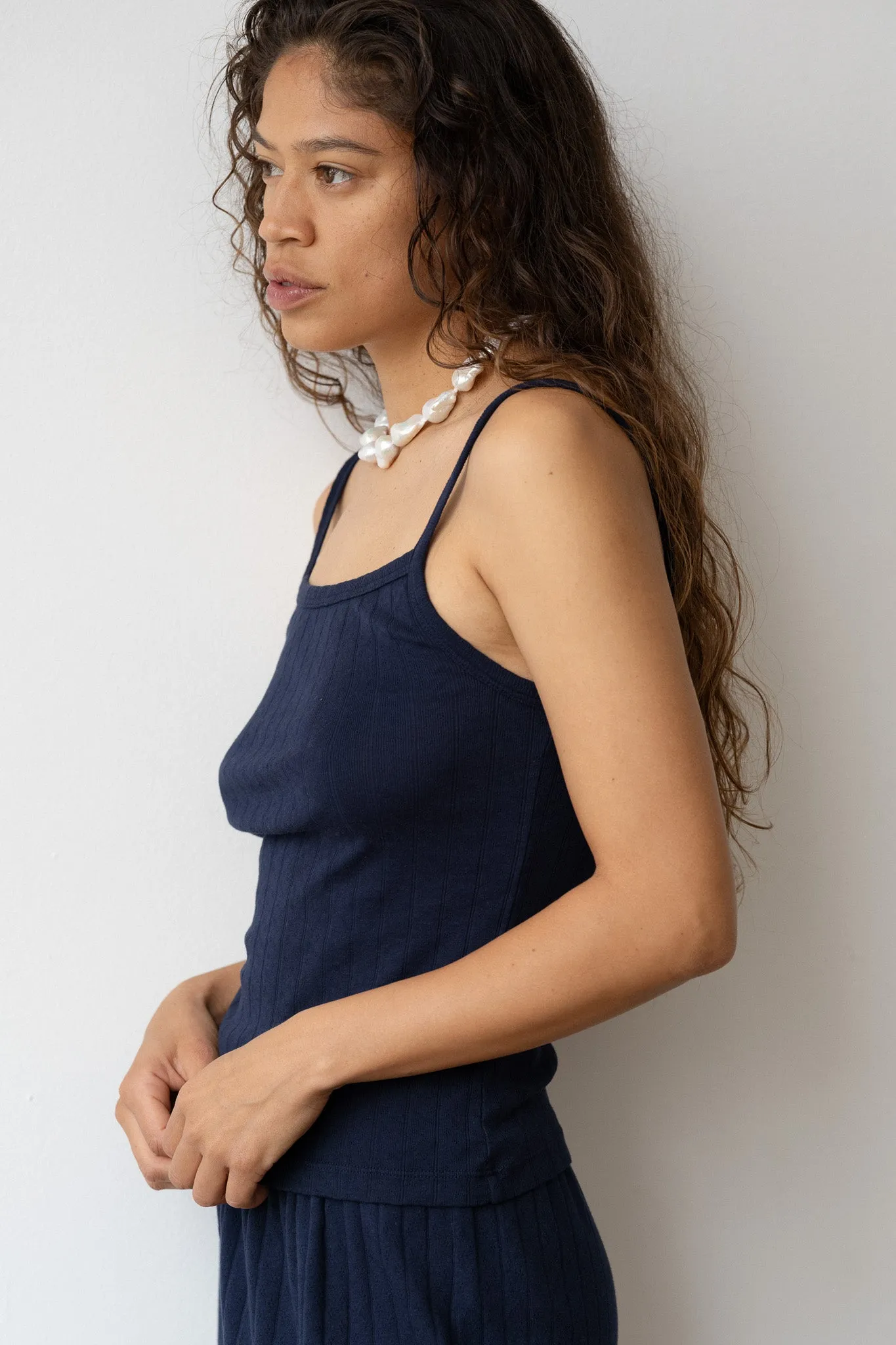 The Pointelle Square Neck Tank sold by DONNI. product image thumbnail 3