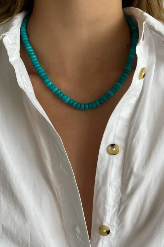 The Turquoise Rondelle Necklace made by DONNI.