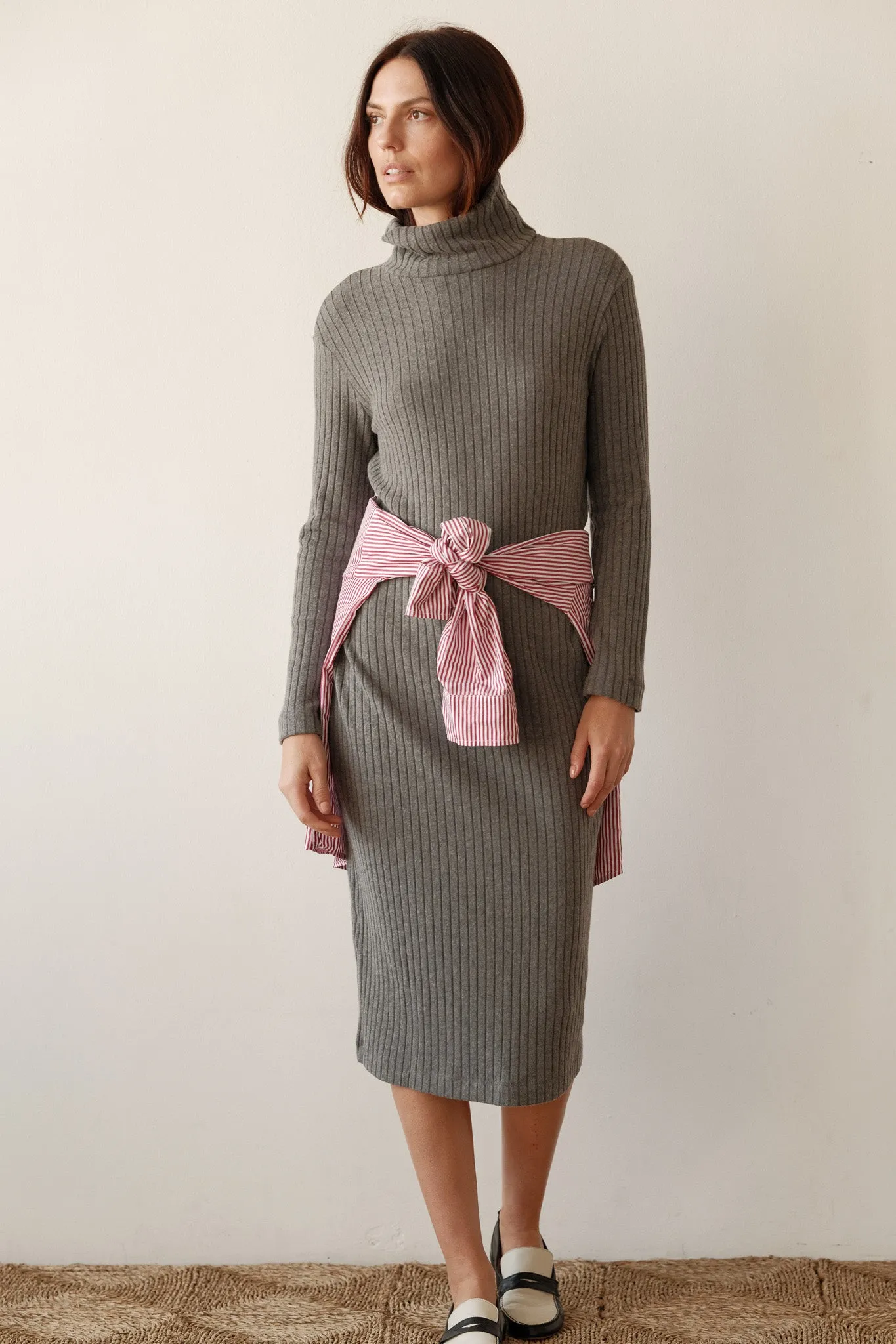 The Sweater Rib Turtleneck Dress sold by DONNI. product image thumbnail 4