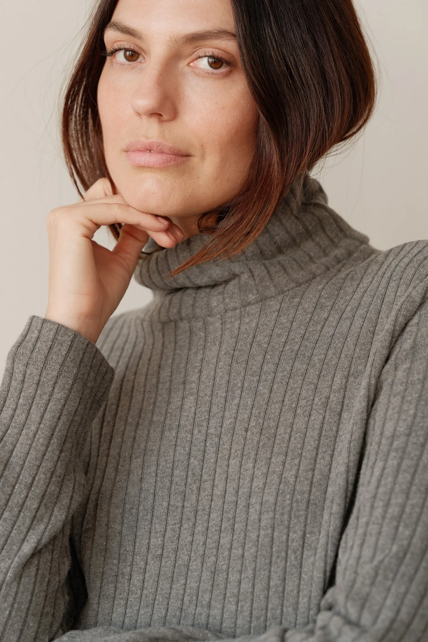 The Sweater Rib Turtleneck Dress sold by DONNI. product image thumbnail 3