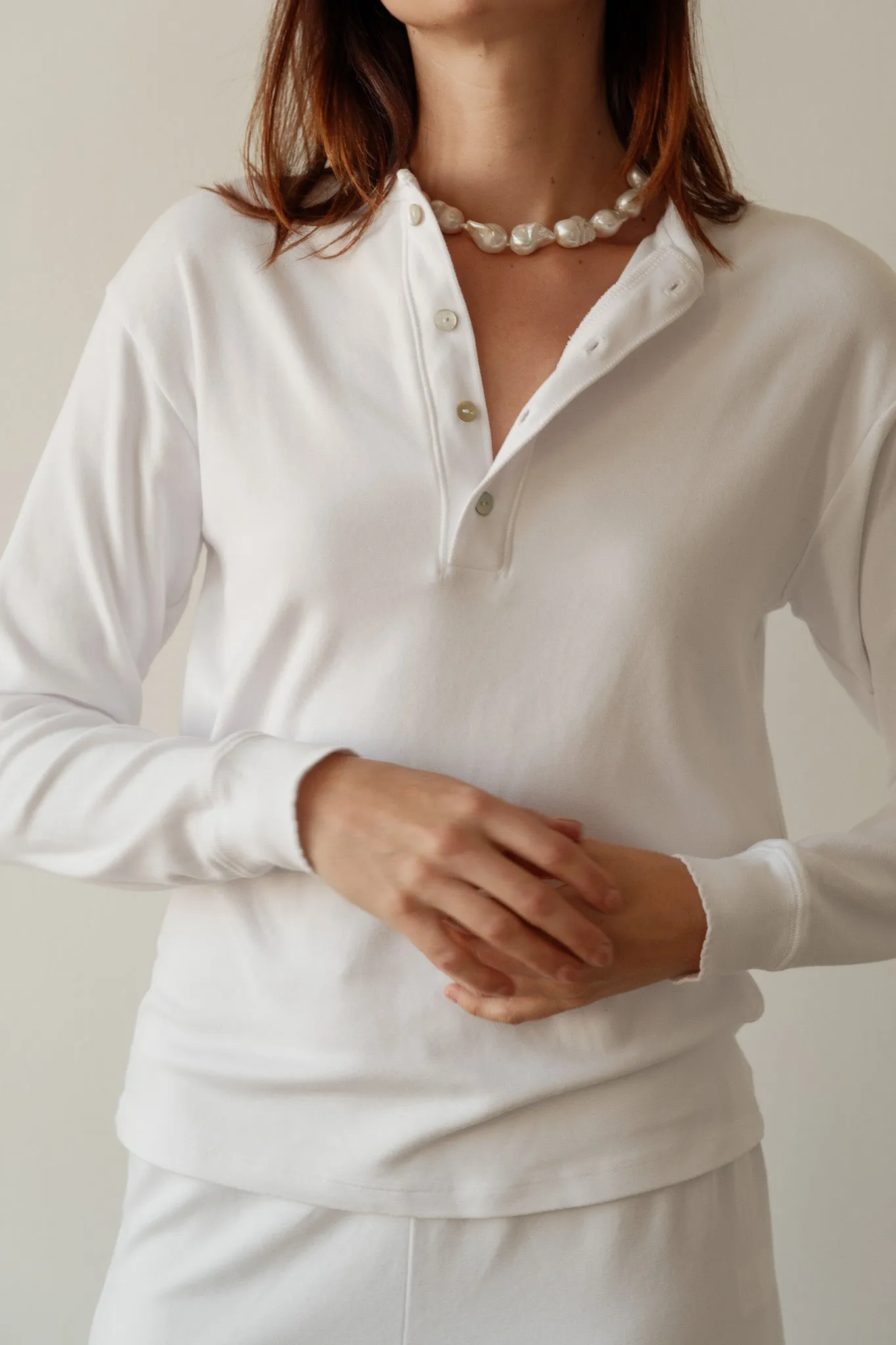 The Scallop Henley sold by DONNI. product image thumbnail 3