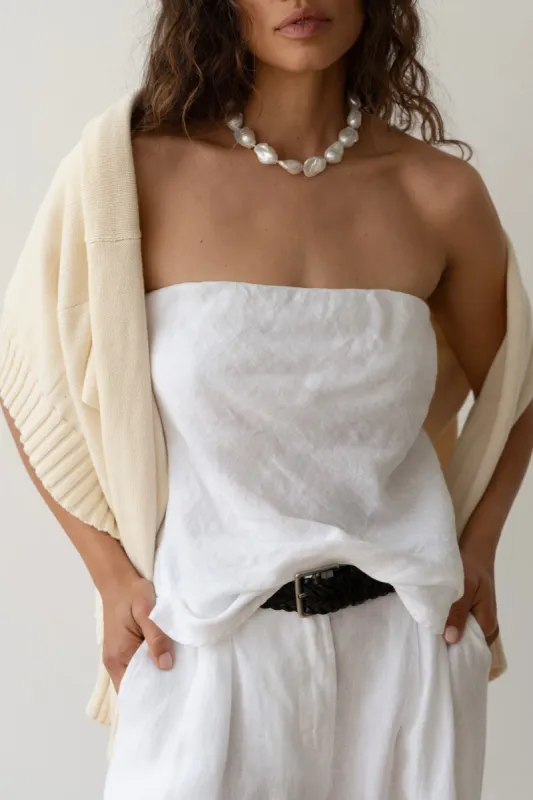 The Linen Tube Top sold by DONNI.