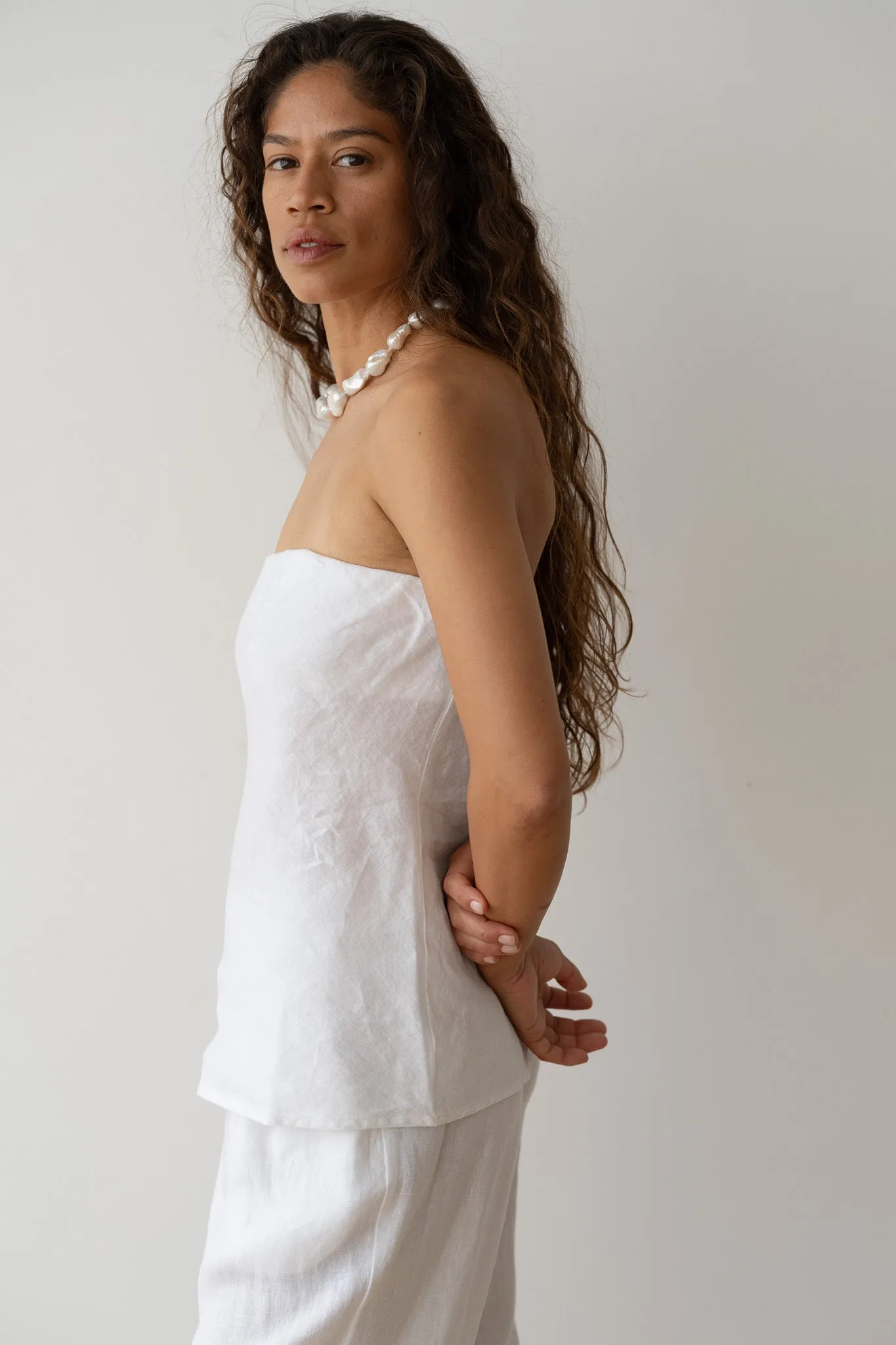 The Linen Tube Top sold by DONNI. product image thumbnail 4