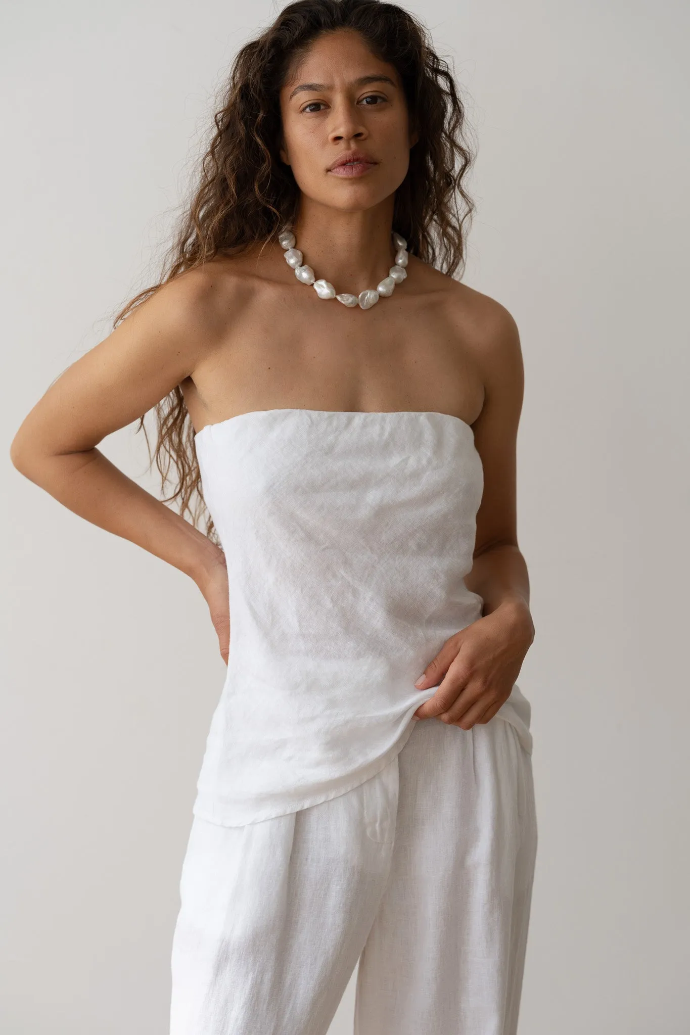 The Linen Tube Top sold by DONNI. product image thumbnail 3