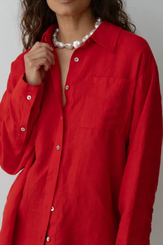 The Linen Relaxed Shirt sold by DONNI.