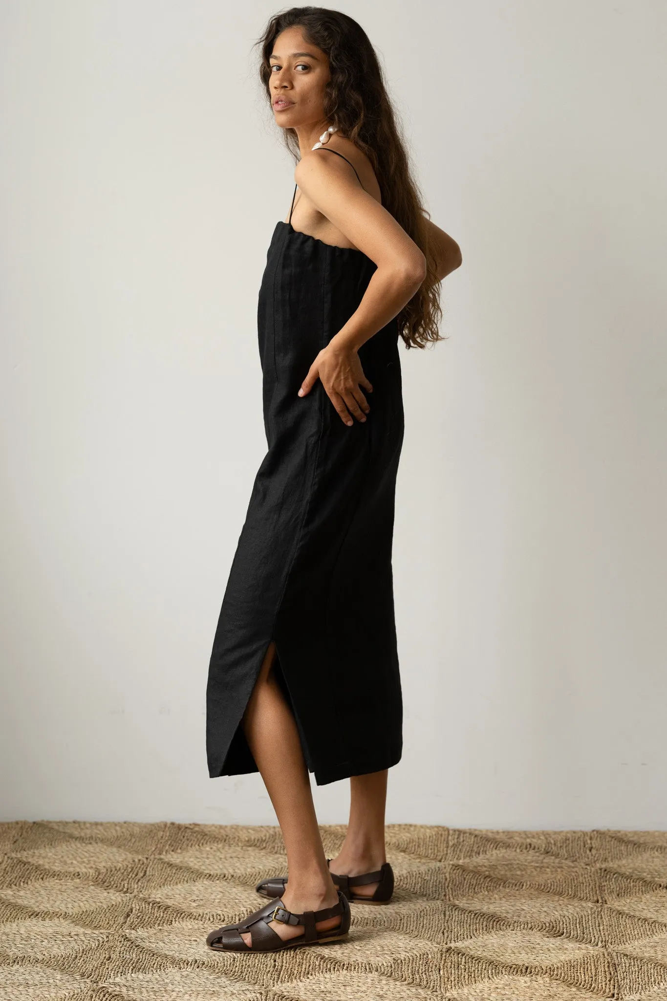 The Linen Spaghetti Dress sold by DONNI. product image thumbnail 5