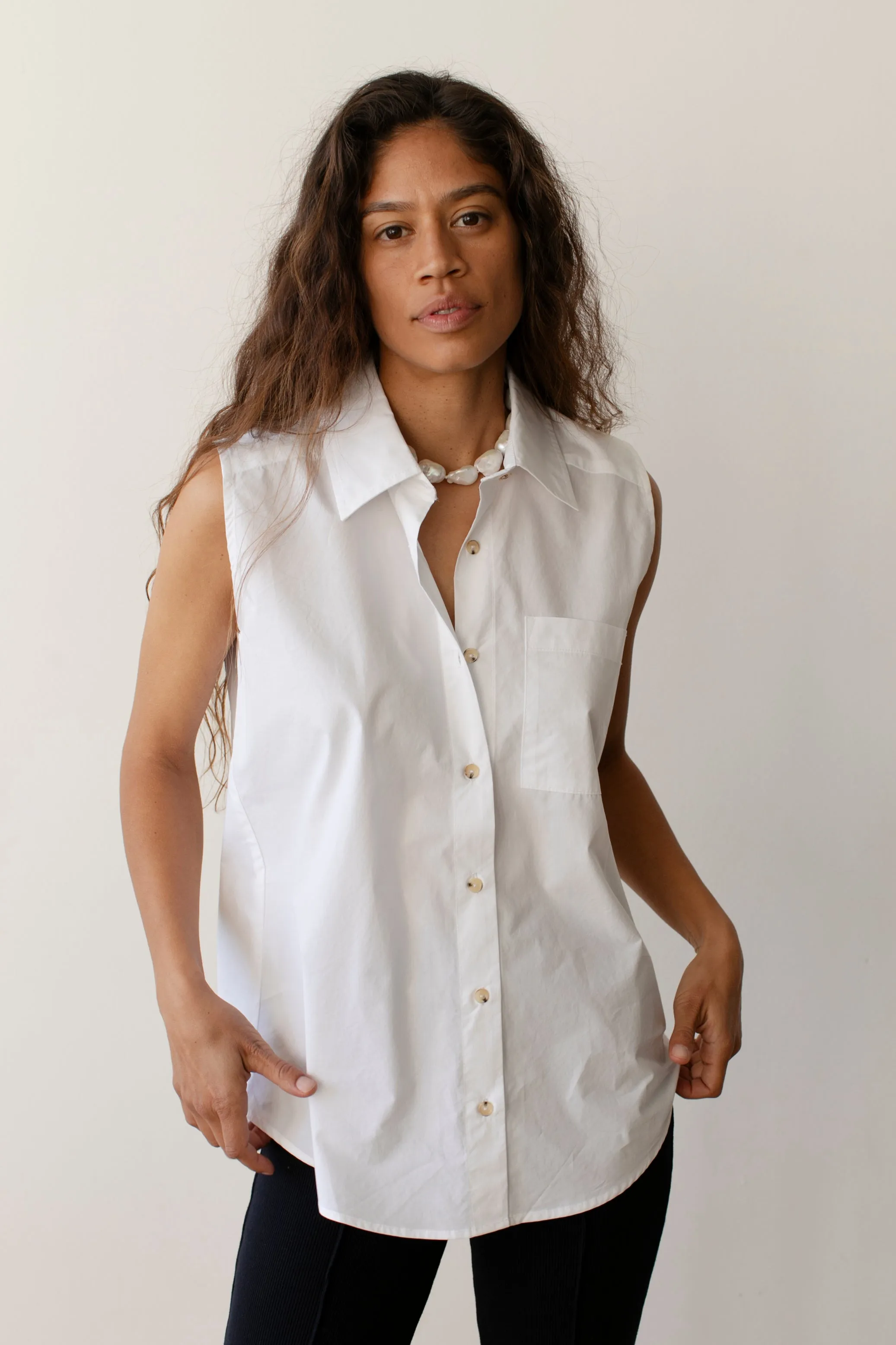 The Pop Sleeveless Shirt sold by DONNI. product image thumbnail 3