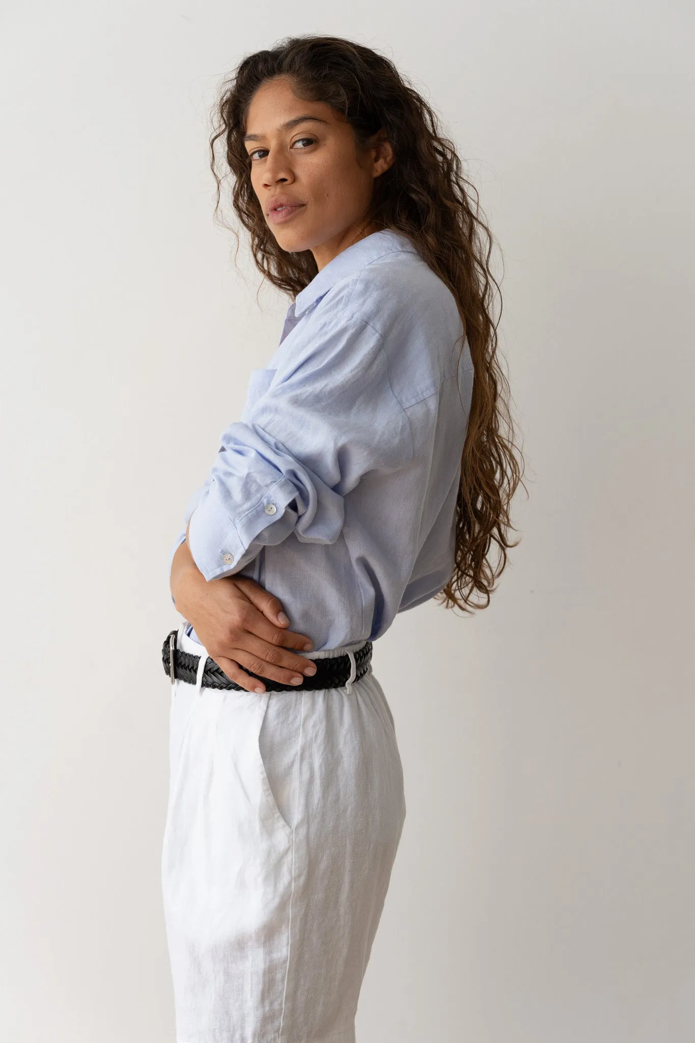 The Linen Relaxed Shirt sold by DONNI. product image thumbnail 3