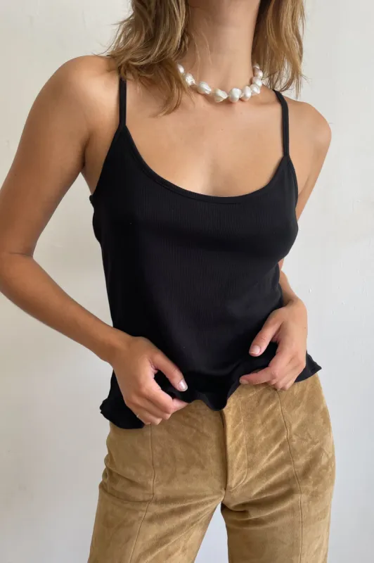 rib spaghetti tank sold by DONNI.