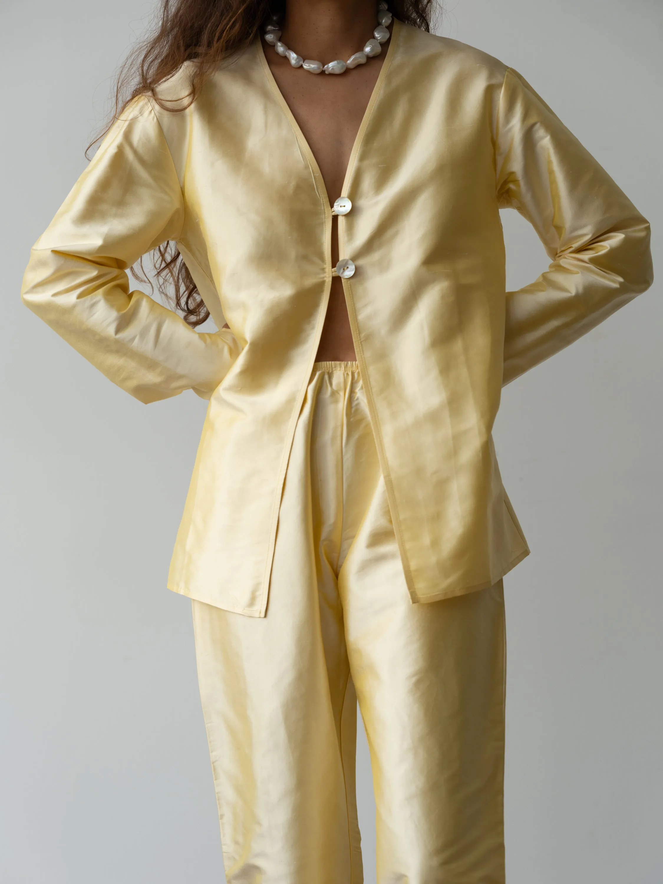 The Taffeta Split Top sold by DONNI. product image thumbnail 3