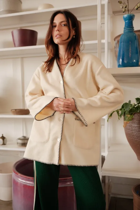 The Polar Fleece Stitch Jacket sold by DONNI.