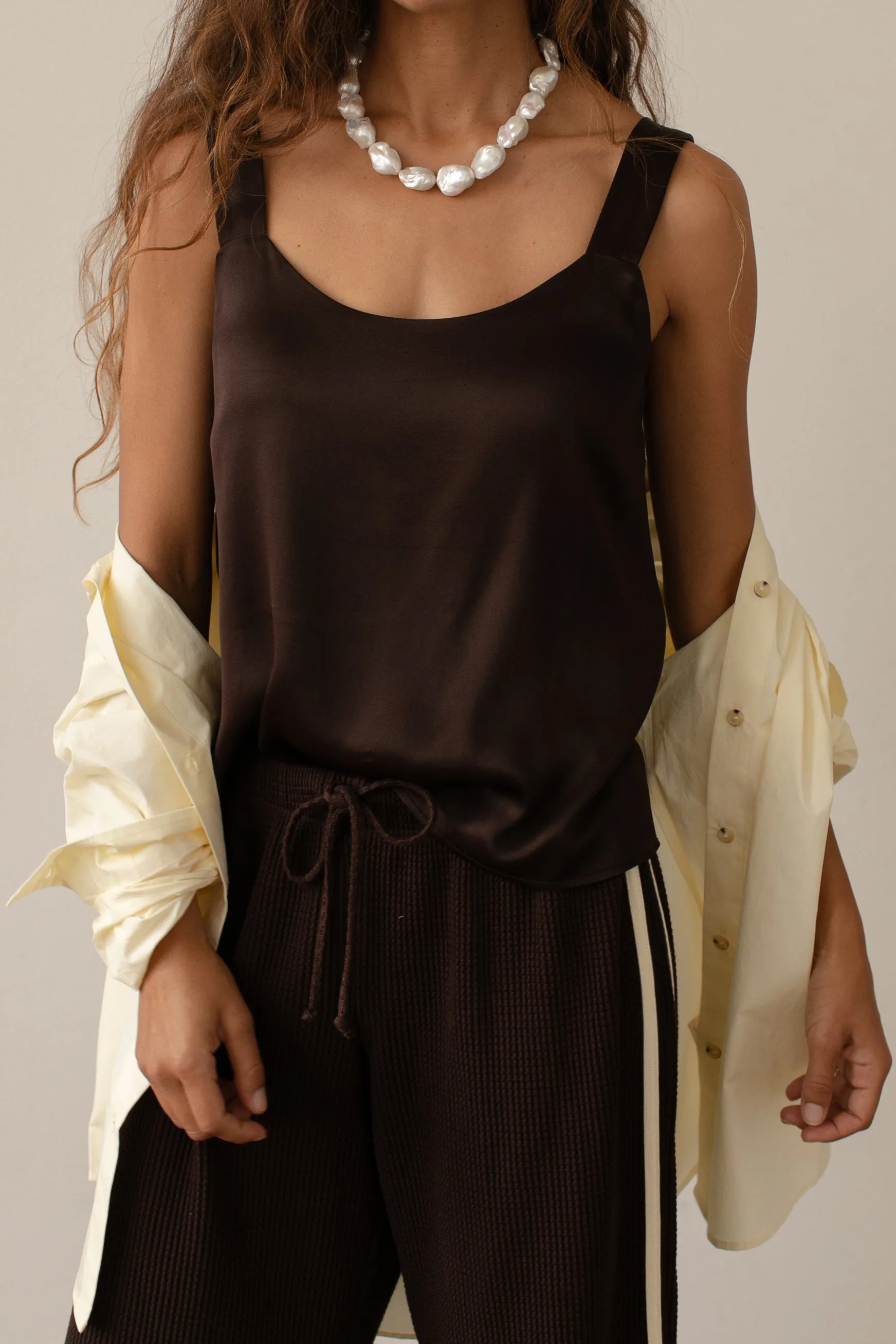 The Satiny Cami sold by DONNI.