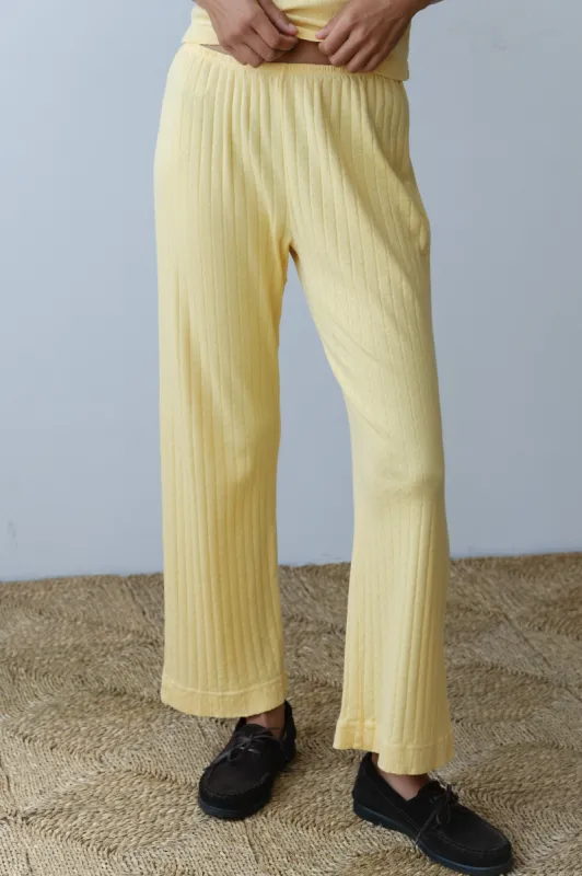 The Pointelle Simple Crop Pant sold by DONNI.