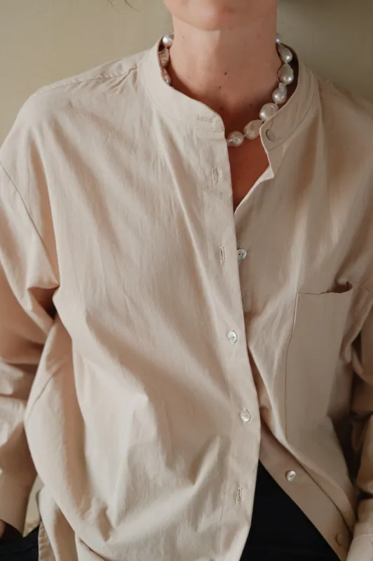 Sandwash Mandarin Shirt sold by DONNI.