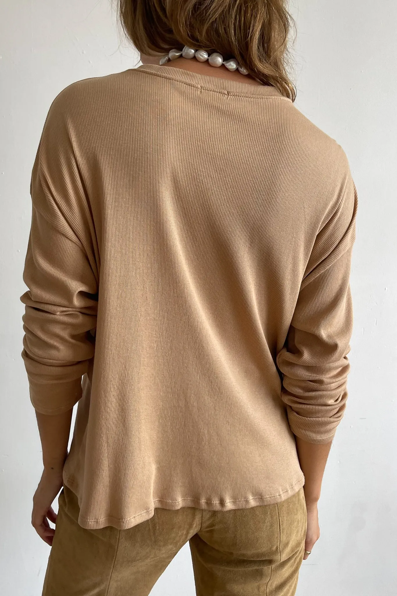 rib henley long sleeve sold by DONNI. product image thumbnail 3