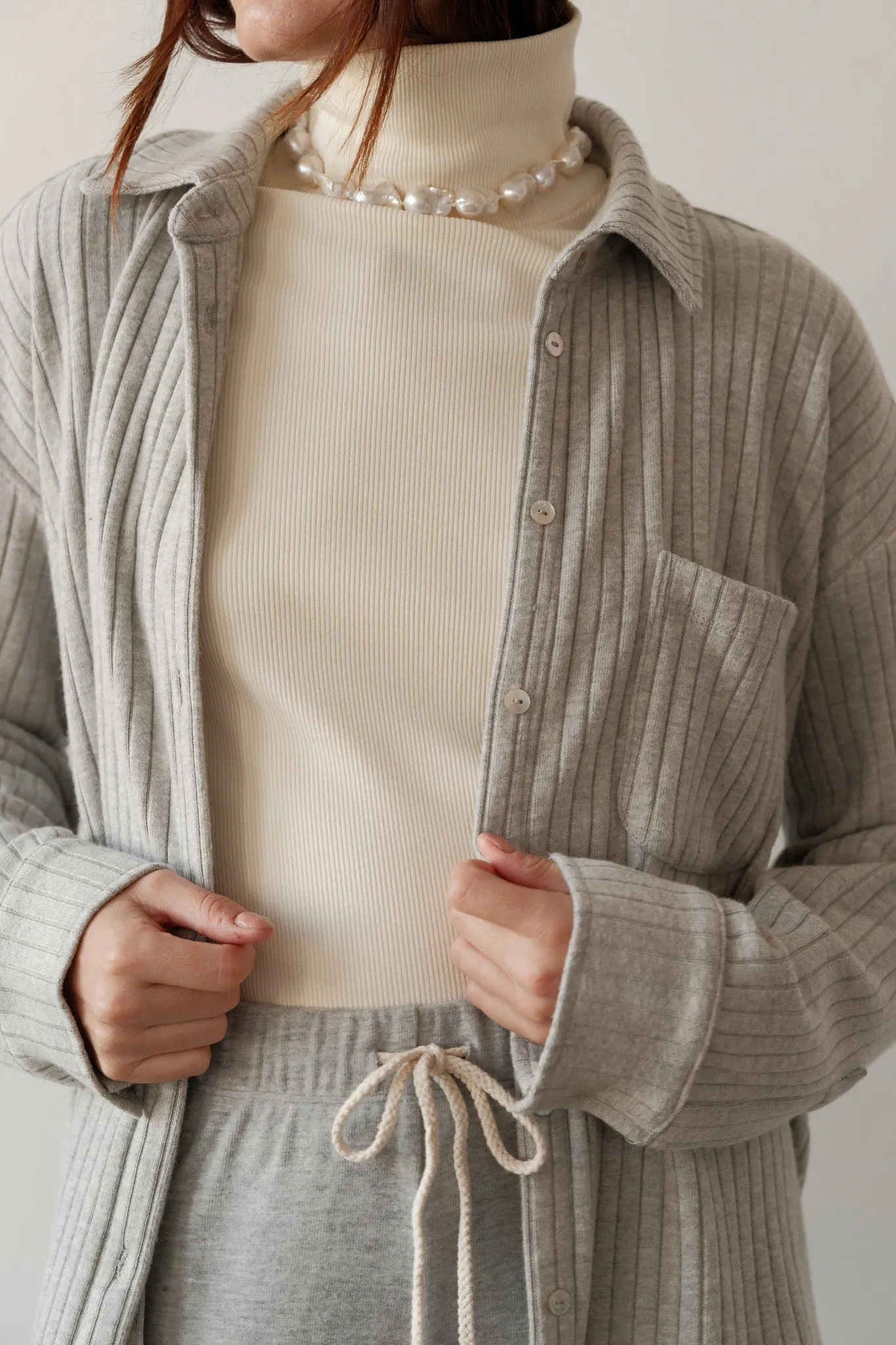 The Sweater Rib Button Down sold by DONNI. product image thumbnail 3