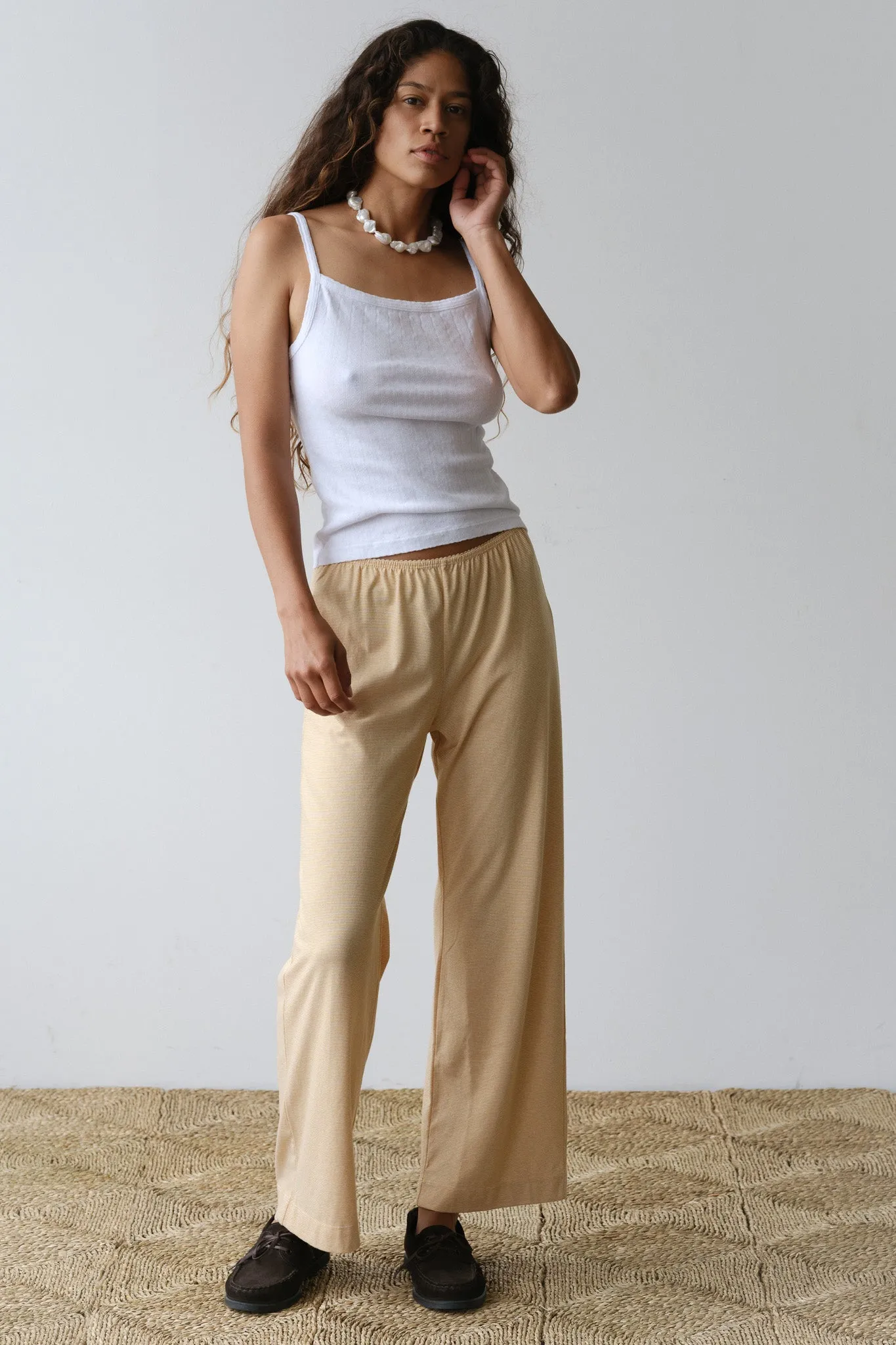 The Jersey Crop Striped Pant sold by DONNI. product image thumbnail 3