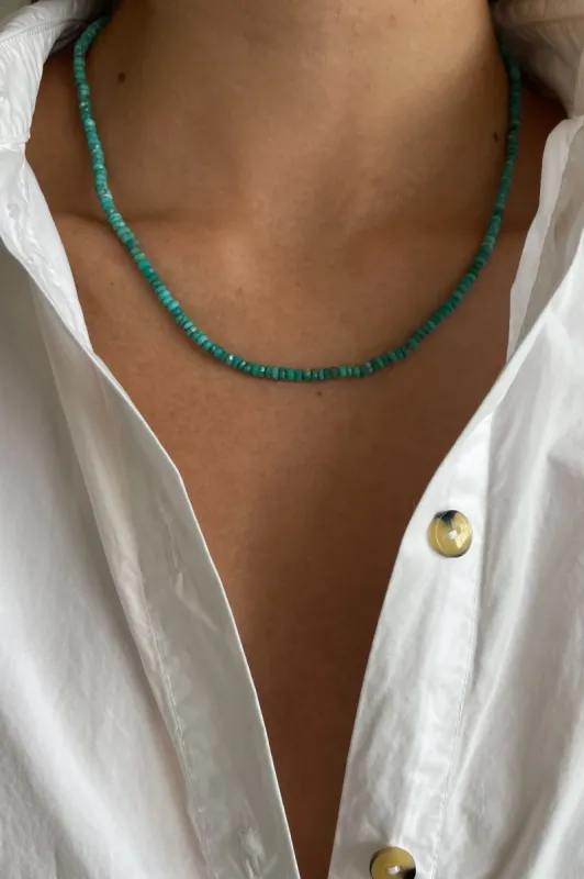 The Turquoise Small Faceted Necklace sold by DONNI.