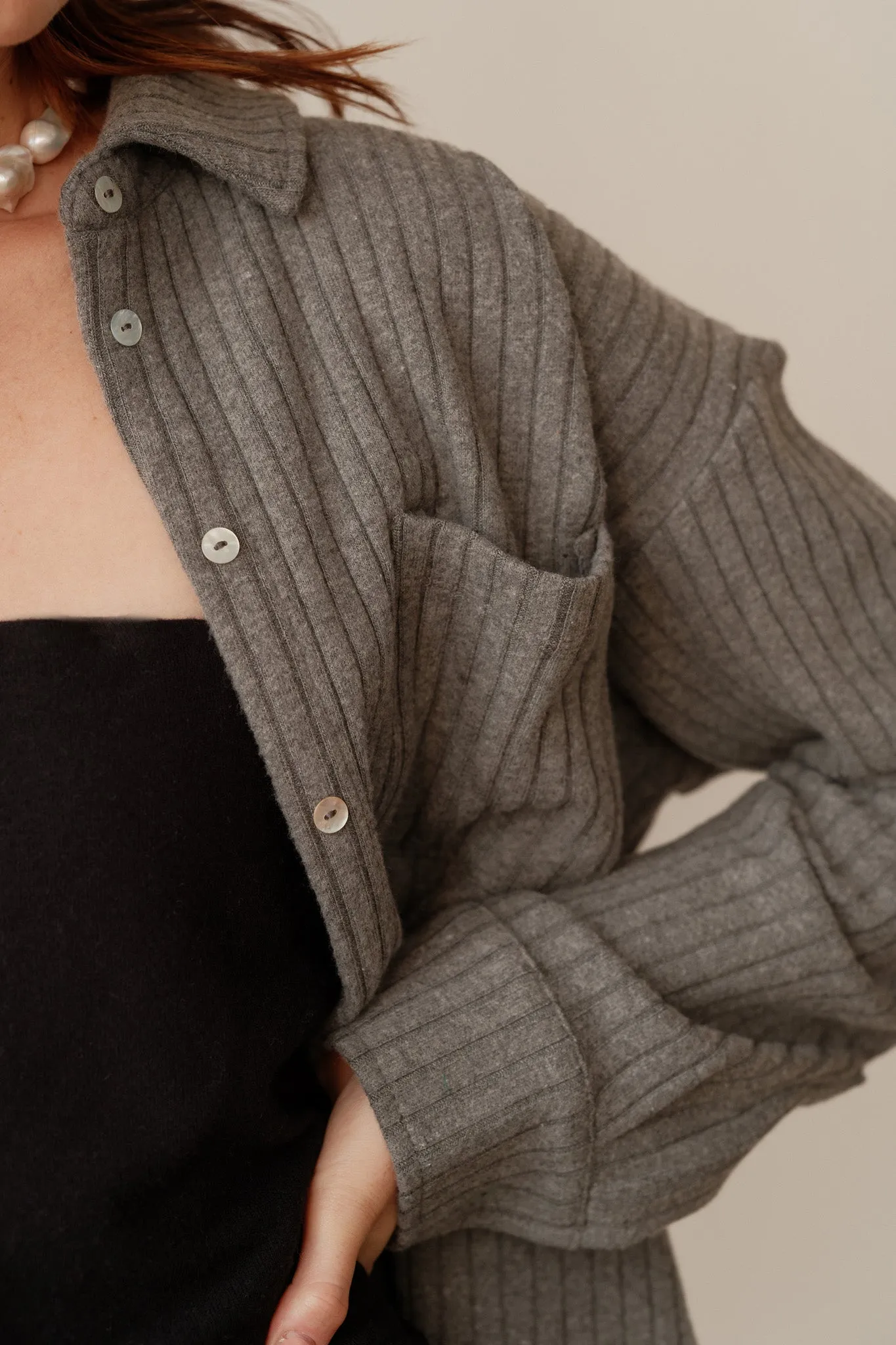 The Sweater Rib Button Down sold by DONNI. product image thumbnail 3