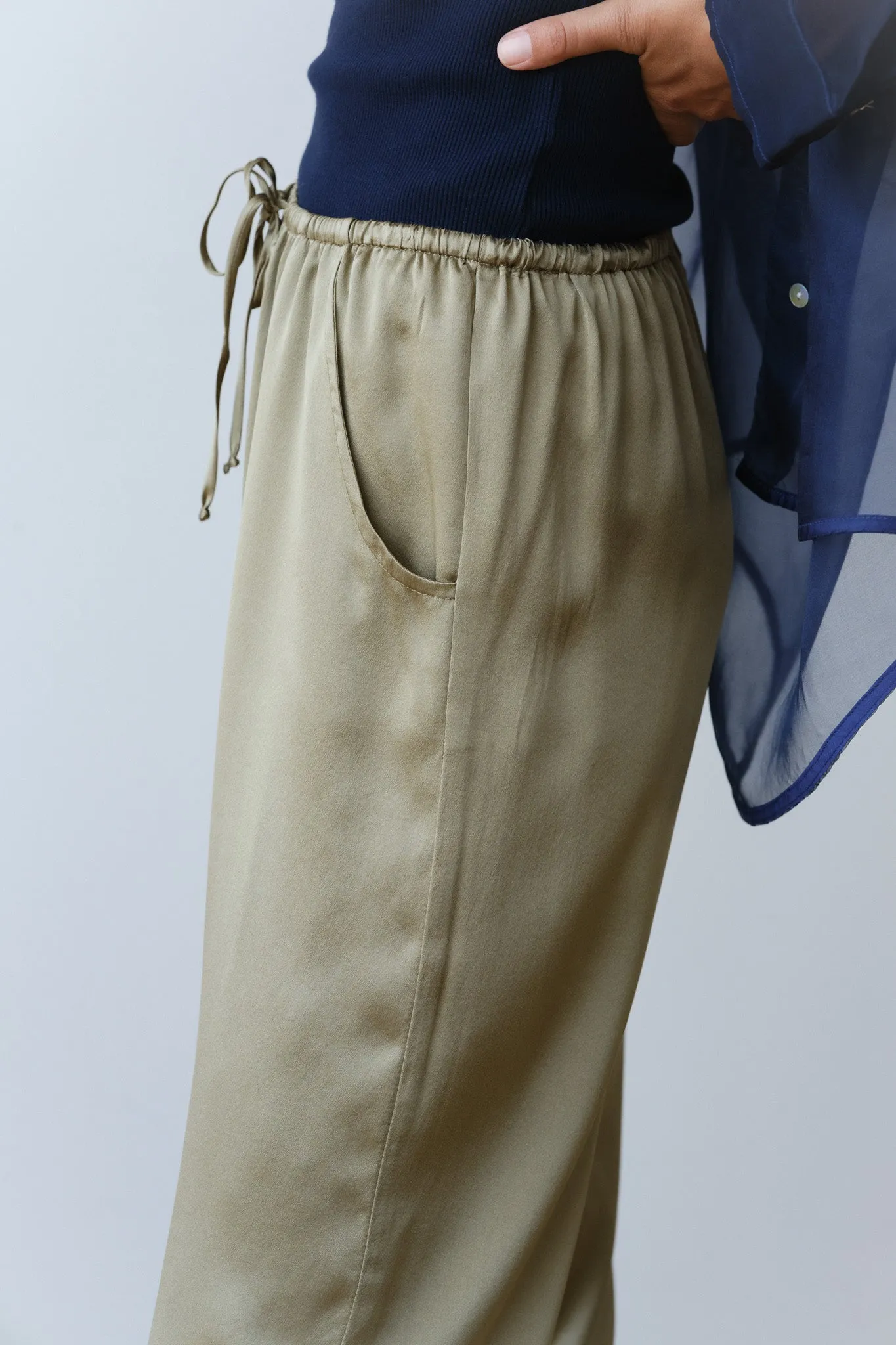 The Silk Drawstring Pant sold by DONNI. product image thumbnail 5