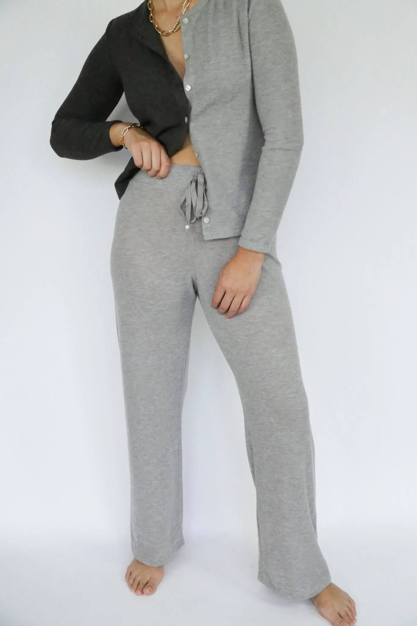 sweater cropped flare sweatpant sold by DONNI.