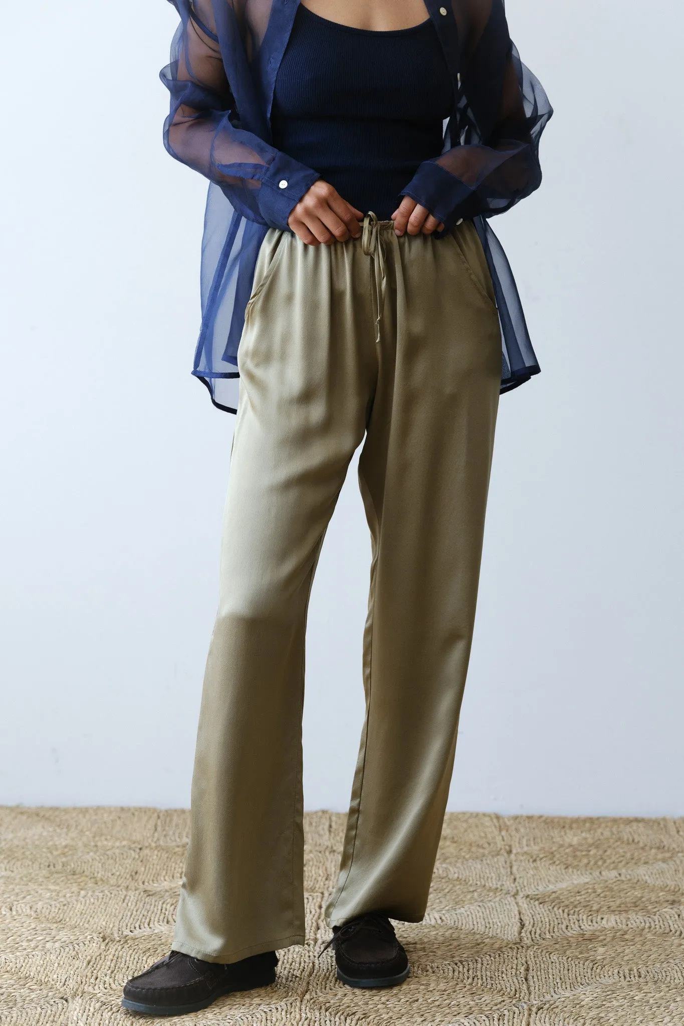 The Silk Drawstring Pant sold by DONNI. product image thumbnail 3