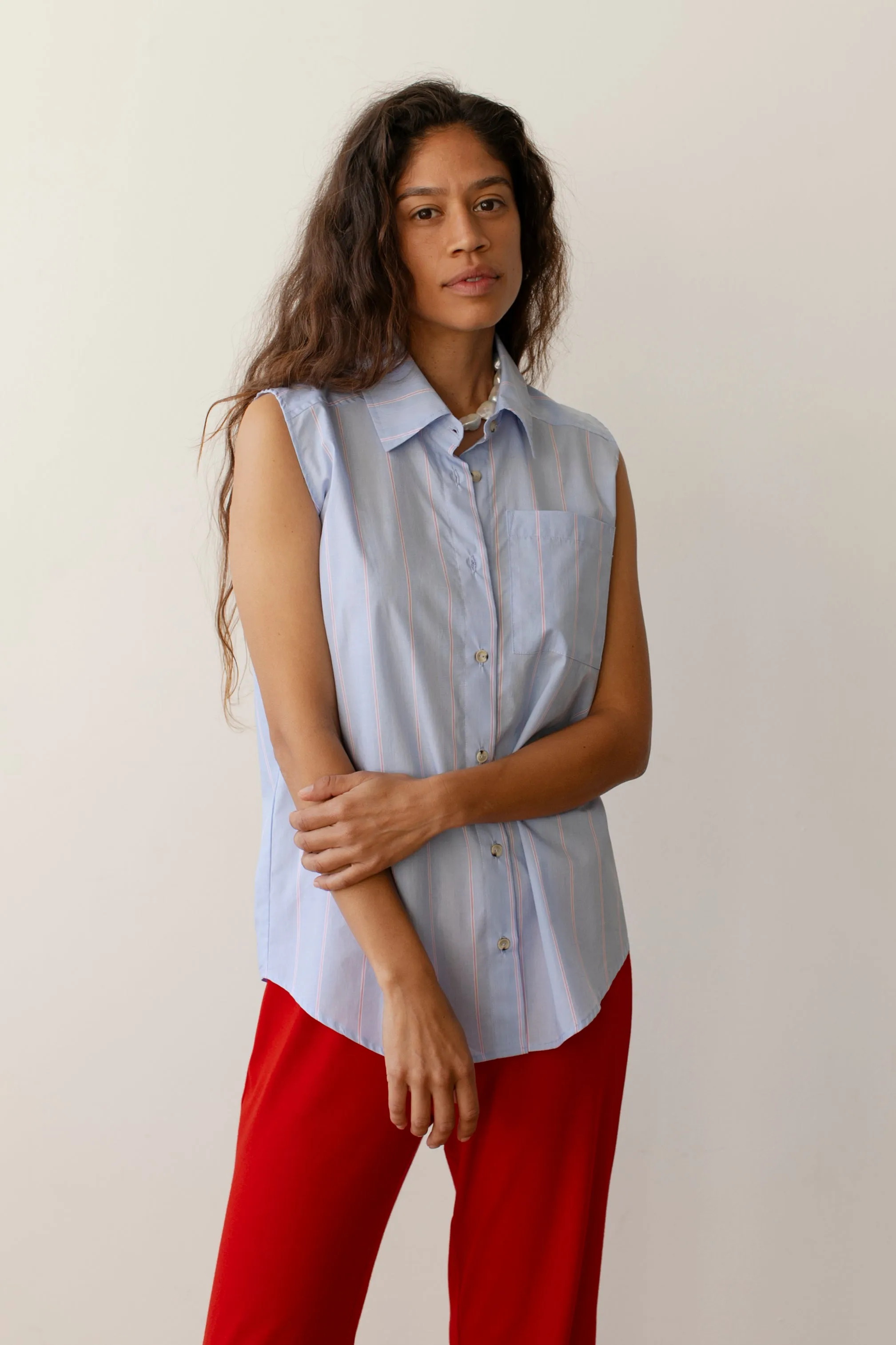 The Pop Sleeveless Shirt sold by DONNI. product image thumbnail 5