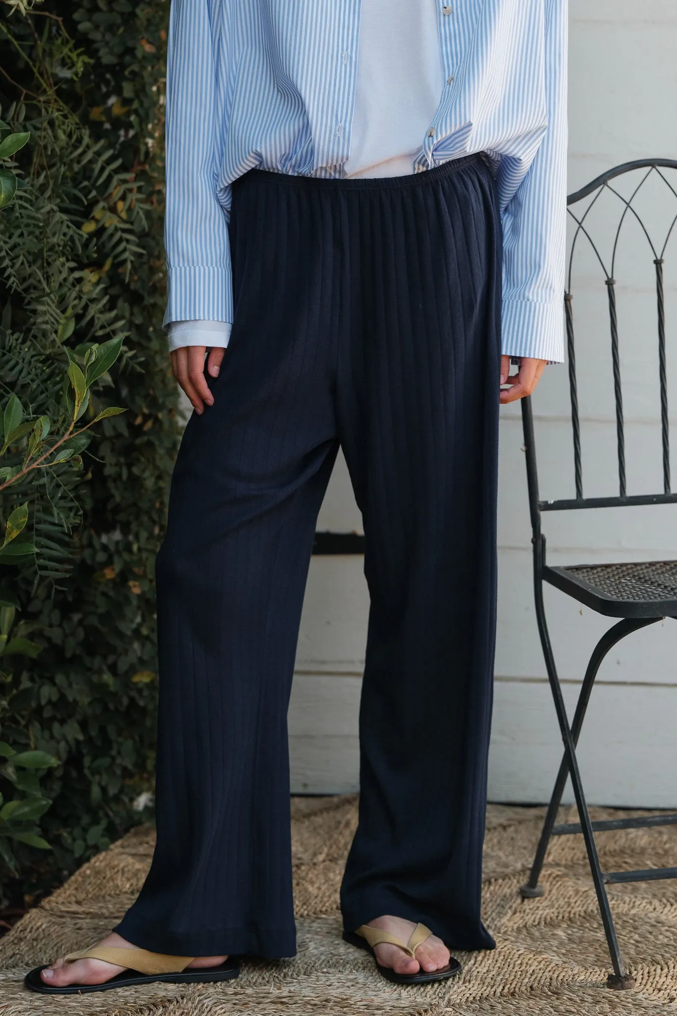 The Pointelle Simple Crop Pant sold by DONNI. product image thumbnail 4